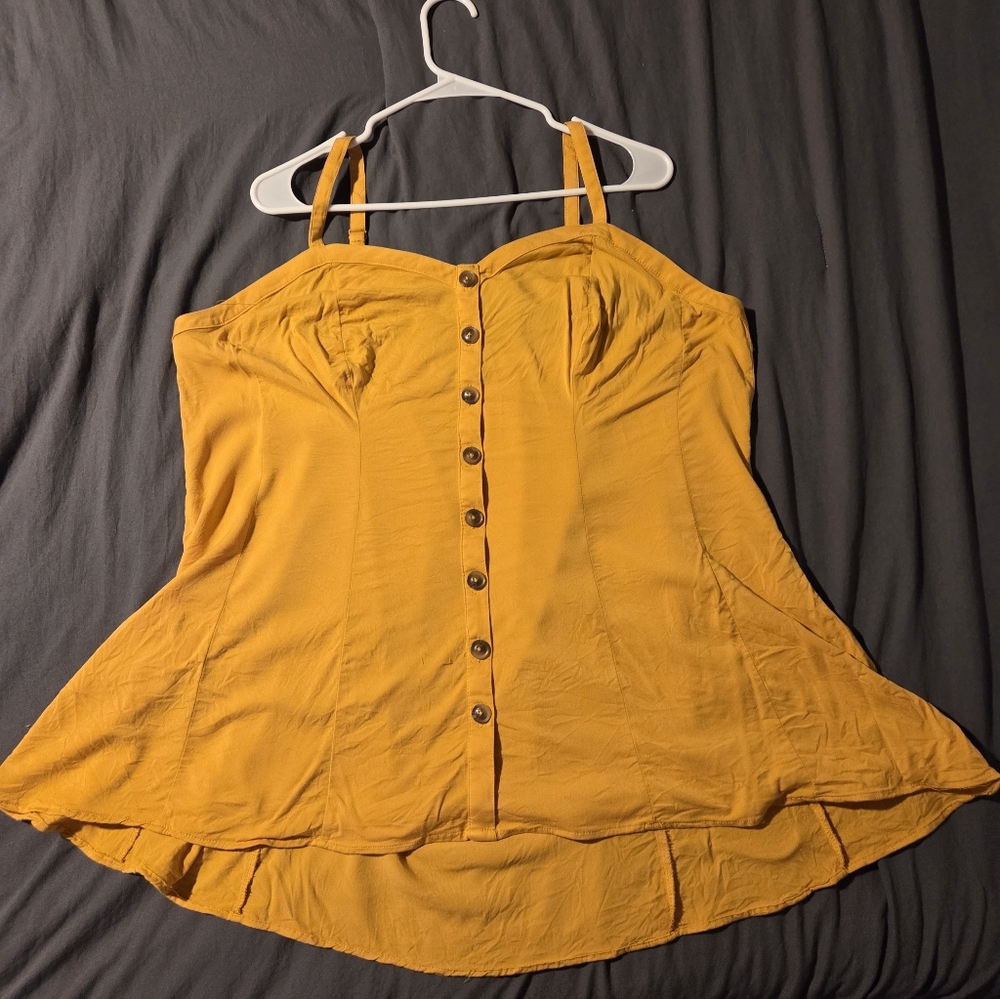 Torrid Yellow Sleeveless Camisole with Bustier Style